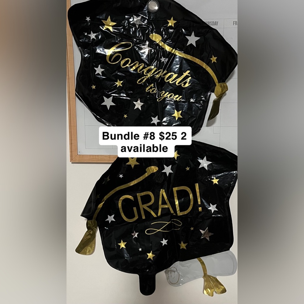 Black and Gold Graduation Balloons
